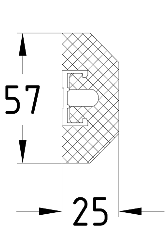 Защитный резиновый отбойник Urbanline RPA-57-25
