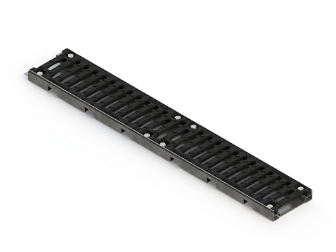 Лоток стальной оцинкованный DN100 h40 URBANLINE с решеткой щелевой ВЧ50 (кл.н.C250)