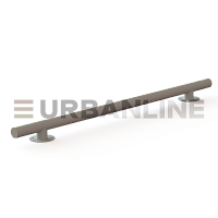 Колесоотбойник металлический URBANLINE ( L-2000мм, h-130мм; труба 76х3) прямой на круглых опорах