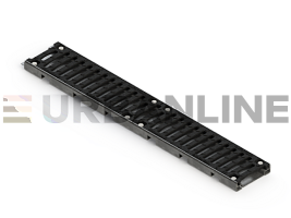 Лоток стальной оцинкованный DN100 h55 URBANLINE с решеткой щелевой ВЧ50 (кл.н.C250)
