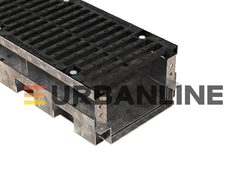 Лоток водоотводный TERRAFORCE URBAN стальной оц.DN200 h100 с реш.ВЧ50 кл.н.D400 (к-т)