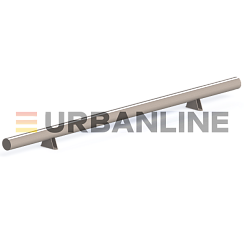 Колесоотбойник металлический URBANLINE ( L-2000мм, h-130мм; труба 76х3) прямой на кронштейнах 