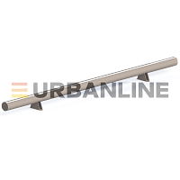 Колесоотбойник металлический URBANLINE ( L-2000мм, h-130мм; труба 76х3) прямой на кронштейнах 